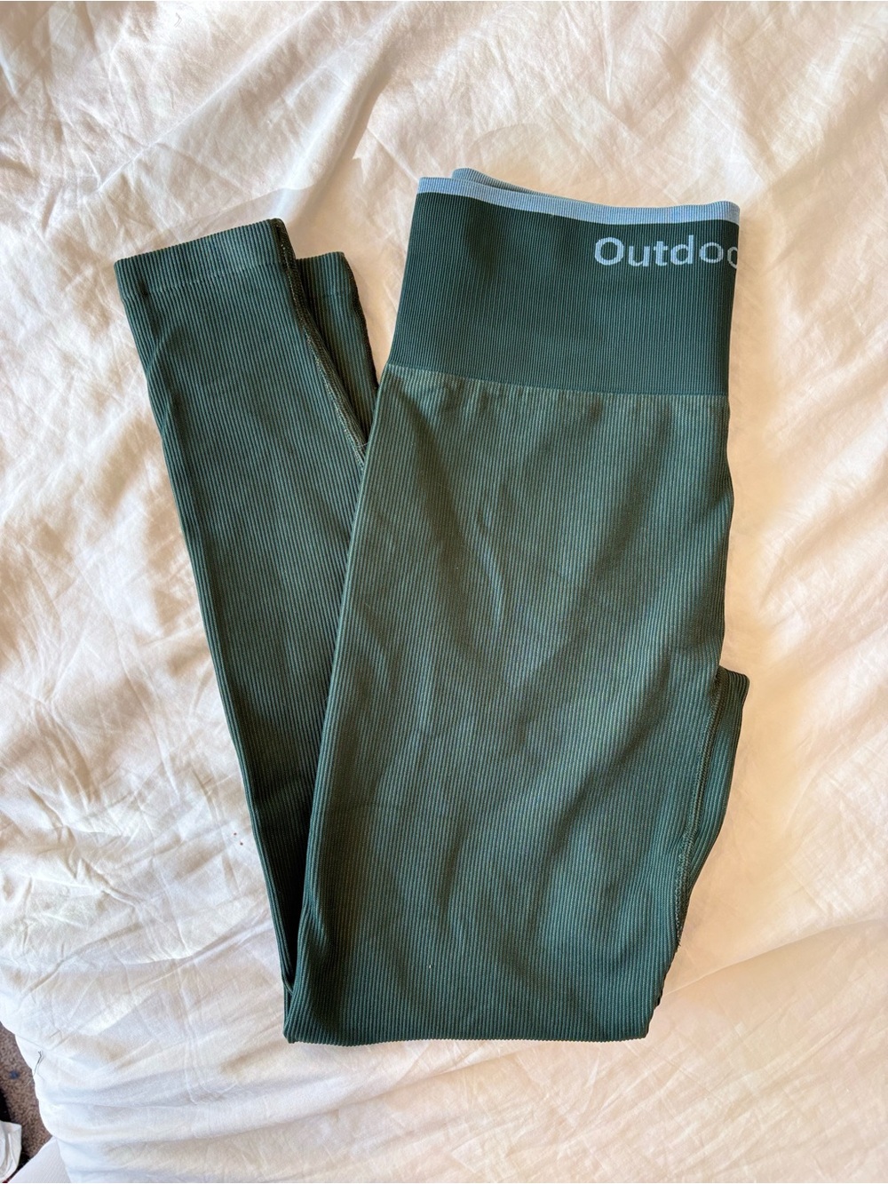 Outdoor Voices Ribbed Green athletic Leggings